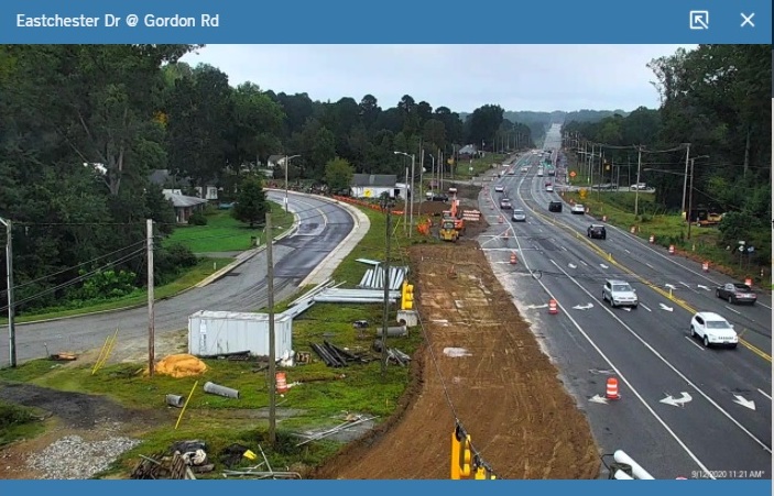 NCDOT traffic camera image of construction at ramp to I-74 West on NC 68 South, Future US 70 West in High Point
