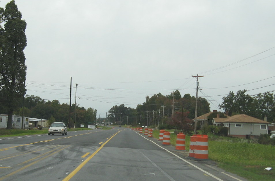 Photo on current US 311 North in Oct. 2009 approaching Cedar Square Road, to 
be the link between the old and new alignments of US 311 in Nov. 2010