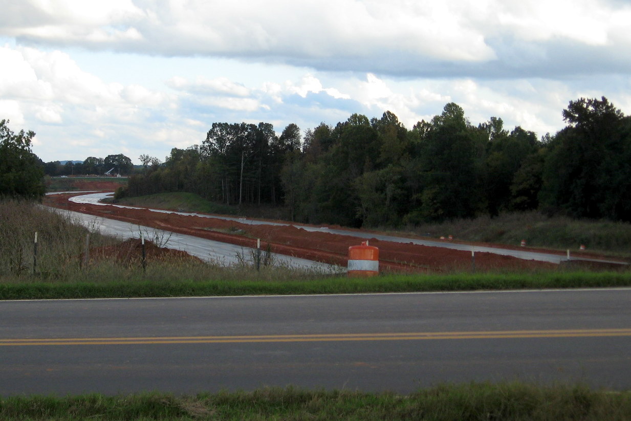 Photo from completed Walker Mill Rd Bridge looking south toward future US 311
interchange in Oct. 2011