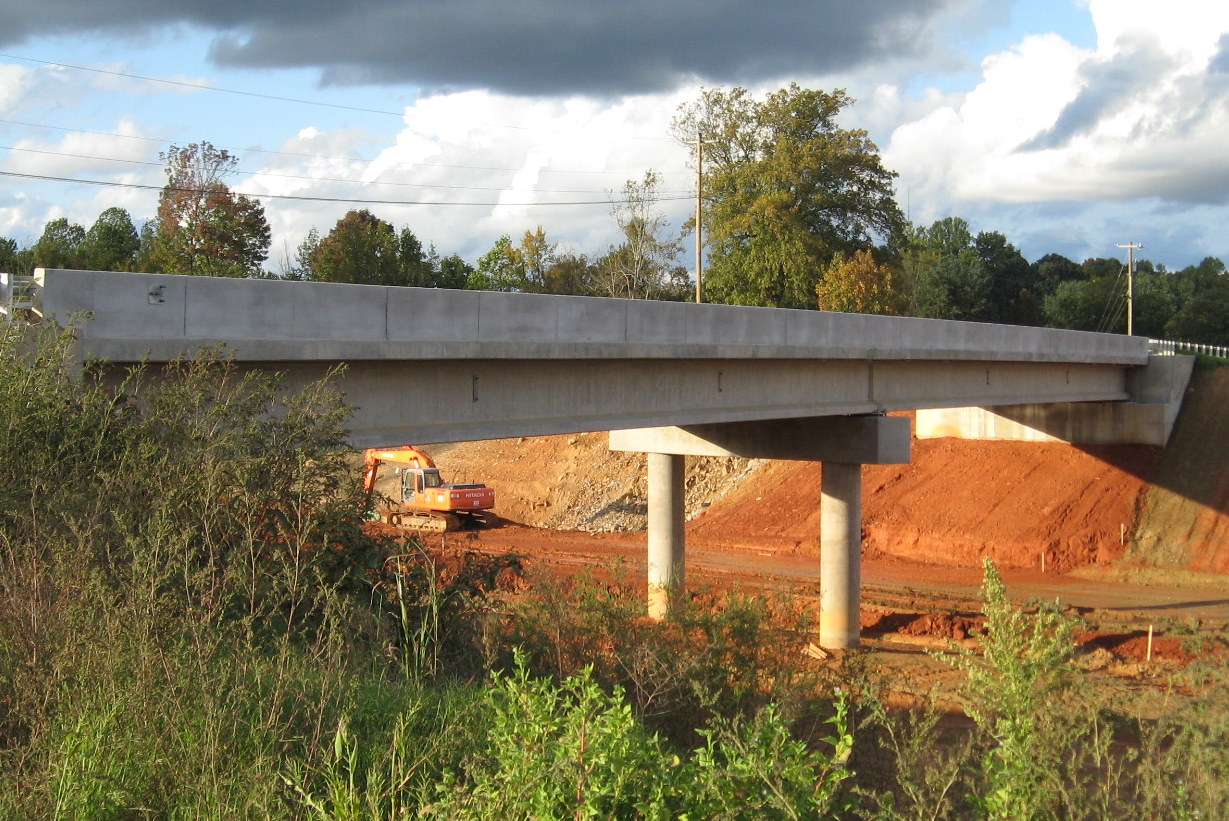 Photo of Progress Grading future I-74 freeway from west side of Plainfield 
Road Bridge in Oct. 2011