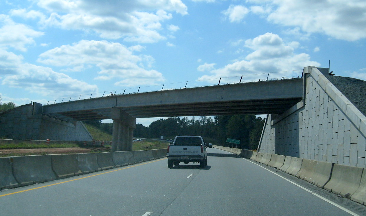 Photo of progress building future I-74 West flyover ramp from US 220 
South in Randleman, Oct. 2010