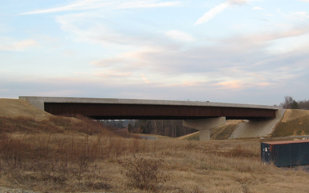 Photo of I-74 Flyover Ramp to I-85 under construction in Jan. 2010