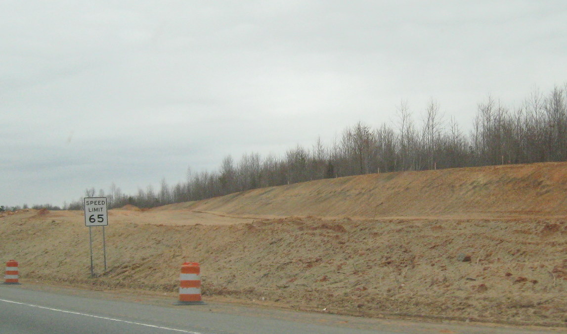Photo of progress building future I-74 West flyover ramp from US 220 North 
in Randleman, Mar. 2010