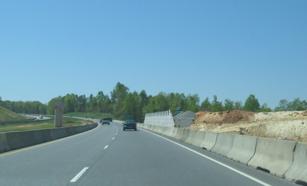 Photo of progress building future I-74 ramp bridge to US 220 North in 
Randleman, Apr. 2010