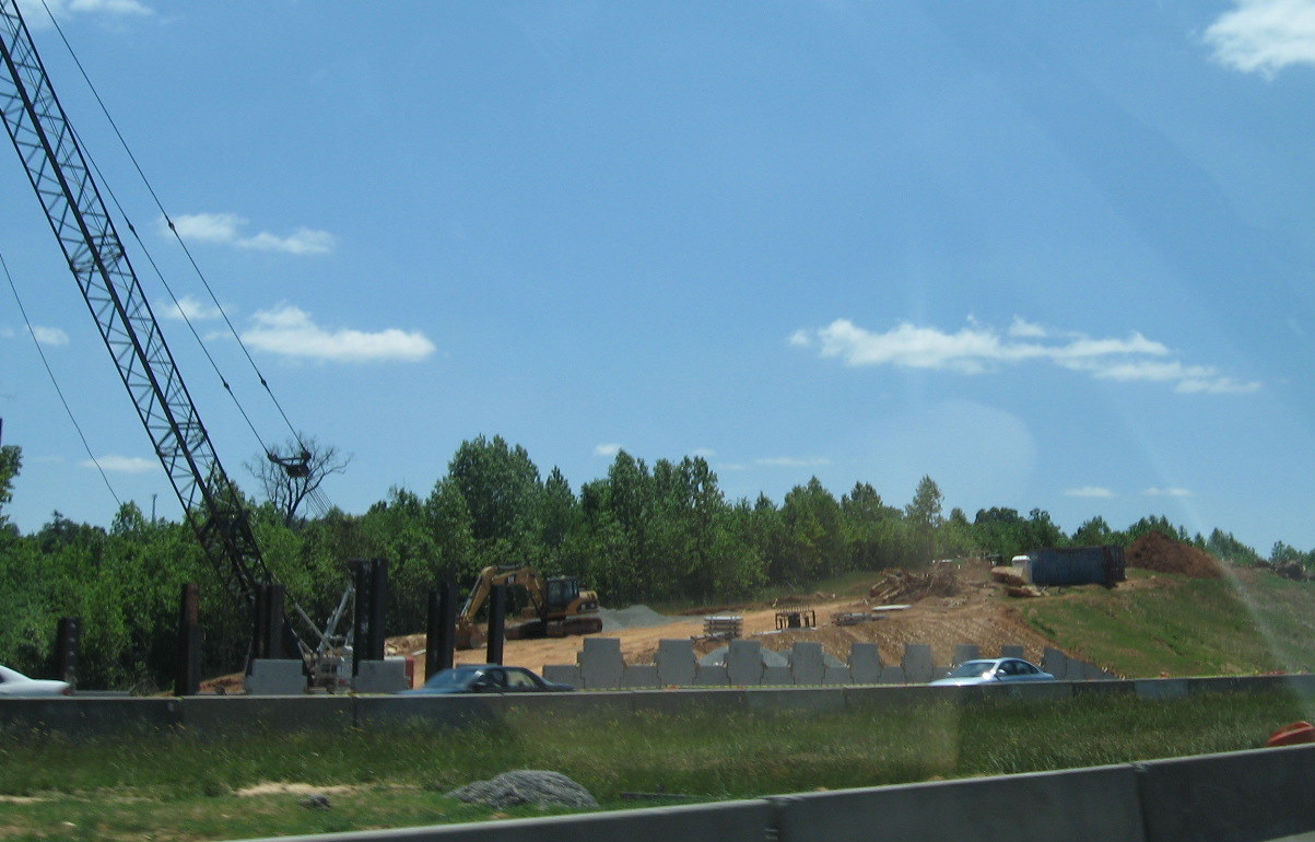 Photo of progress building future I-74 exit ramp from US 220 South in 
Randleman, May 2010