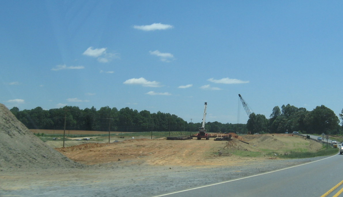 Photo of progress clearing area of future US 311 bridge over I-74 freeway
in Sophia, May 2010