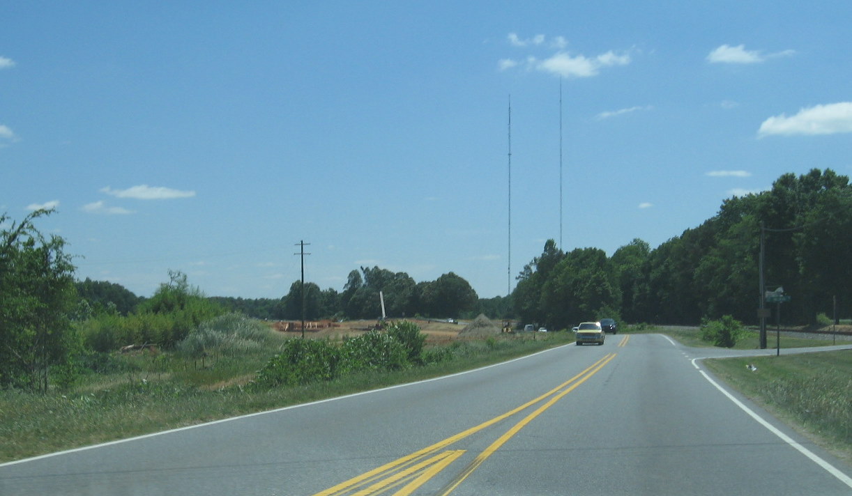Photo of approach southbound to New US 311 bridge over future I-74 
freeway in Sophia, May 2010