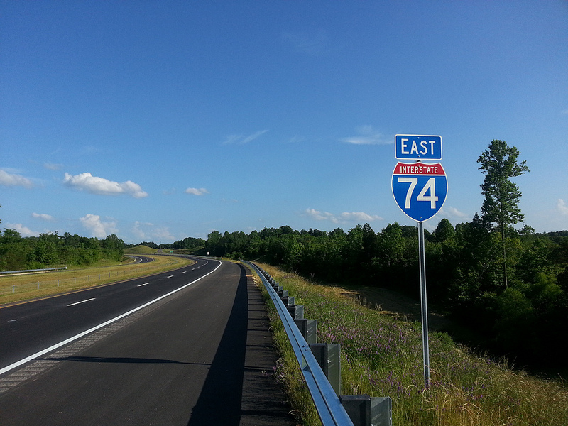 Photo of finished I-74 freeway near Sophia, May 2013 from MBHockey13
