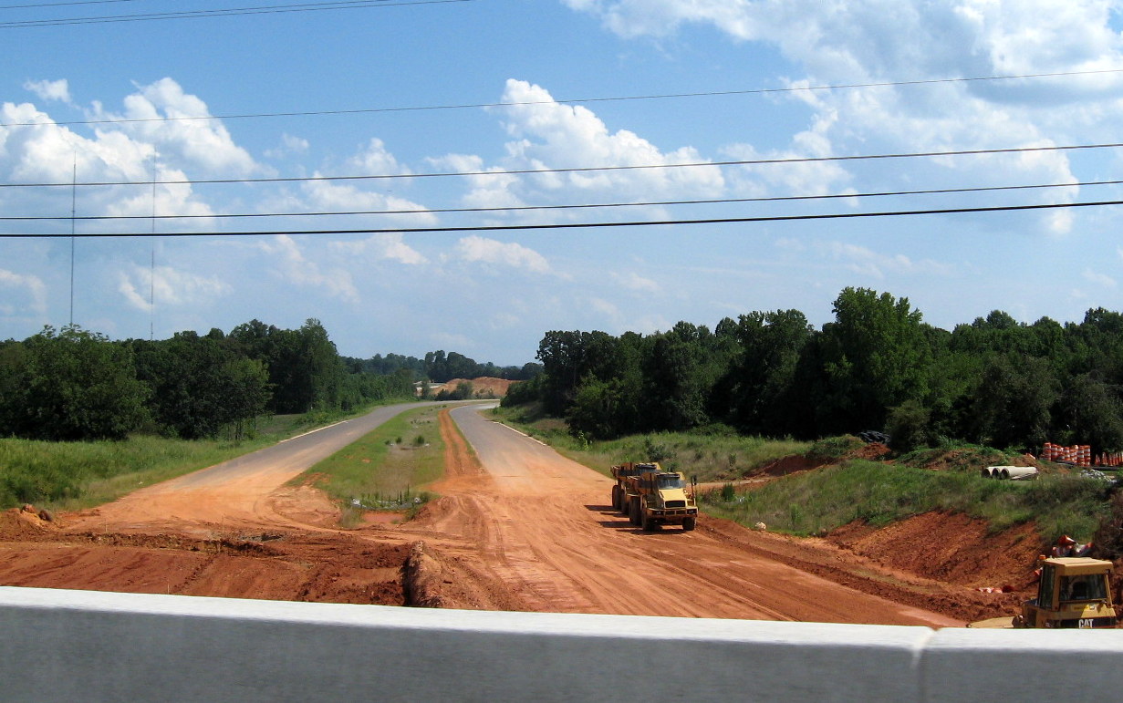 Photo from completed Walker Mill Rd Bridge looking south toward future US 311
interchange in July 2012