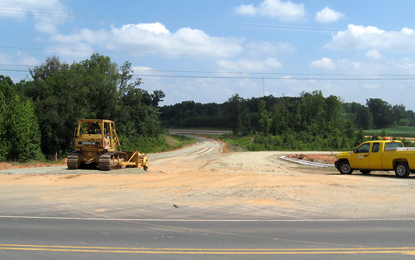 Photo showing progress in grading future US 311 interchange exit ramps in 
Sophia, Aug. 2012