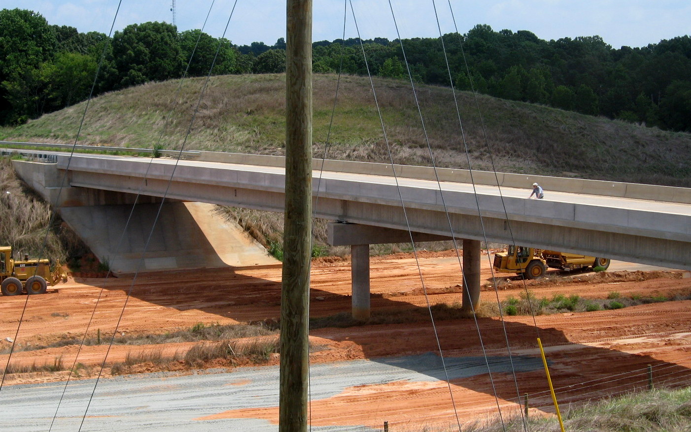 Photo of work in grading the freeway roadbed under the Plainfield Road Bridge 
in Aug. 2012