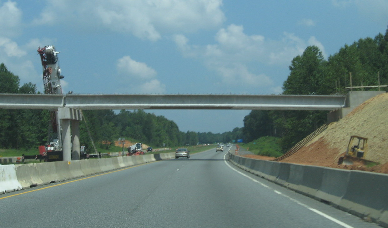 Photo of progress building future I-74 East ramp bridge to US 220 North 
in Randleman, Aug. 2010