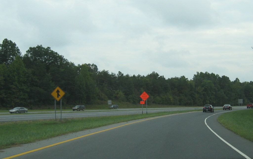 Photo of Road Construction Ahead signs put up at US 311 interchange on US
 220 South at start of I-74 interchange construction, Sept. 2009