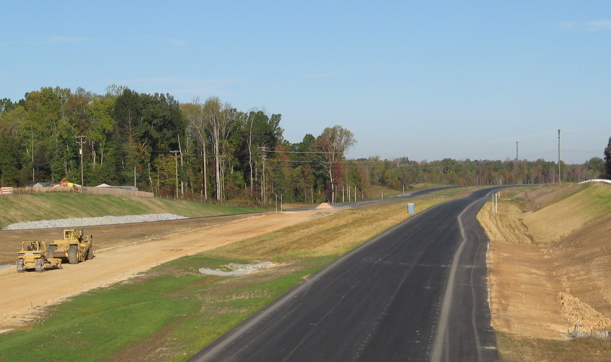 Photo of driving on to-be-opened on-ramp to I-74 West from Cedar Square 
Road in Oct. 2010