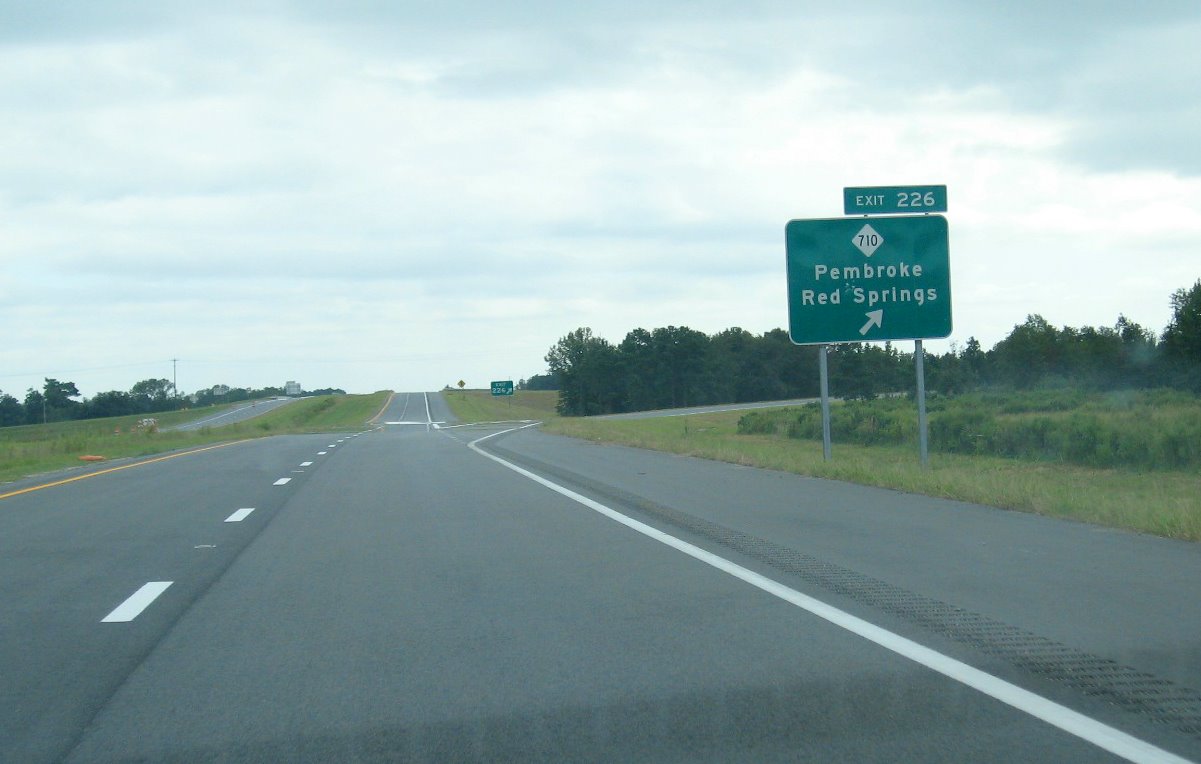 Photo of view at NC 710 exit near Pembroke after eastern part of I-74 freeway 
was opened, Sept. 2008