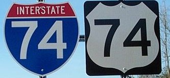 Thumbnail image of NC Interstate 74/US 74 sign