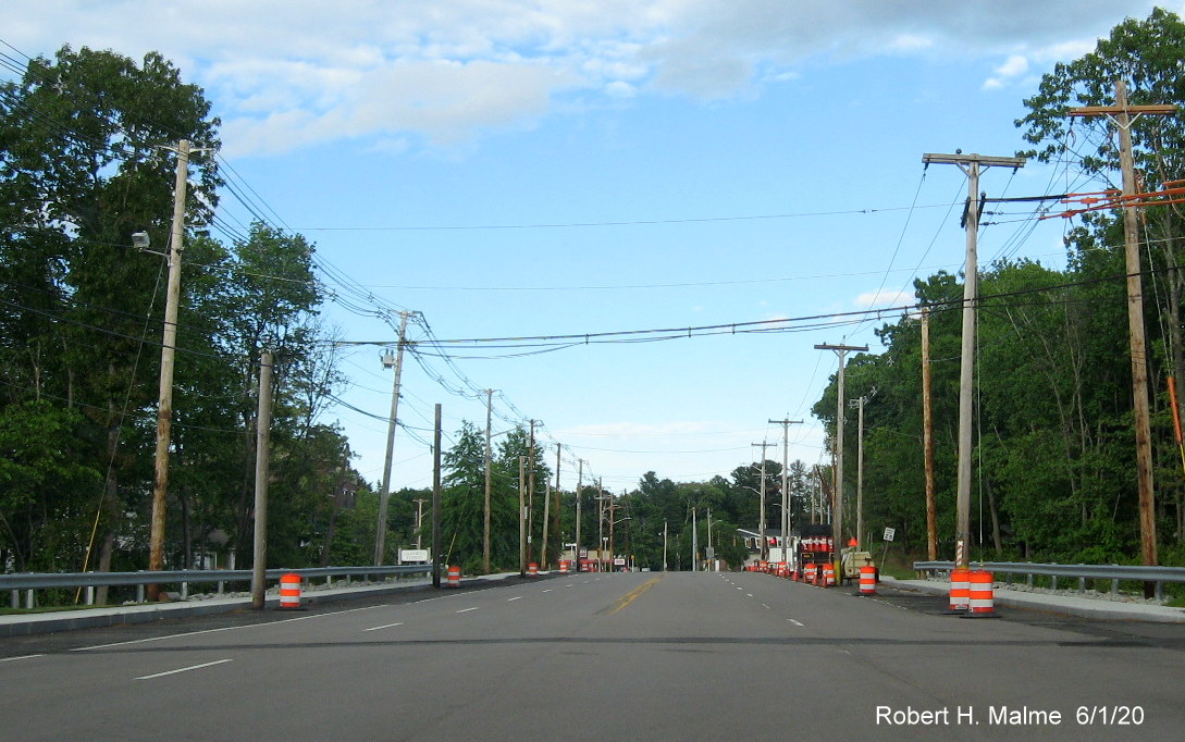 Image of Derby Street project construction zone from Recreation Drive looking east, June 2020