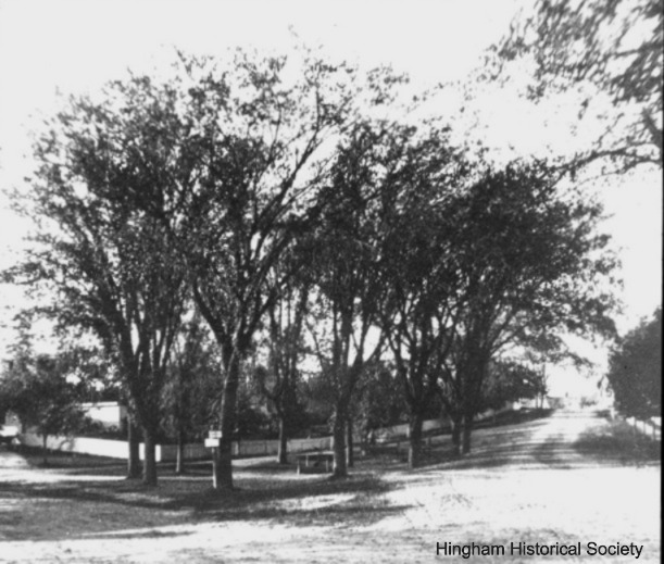 Image of intersection of Lincoln and North Streets from North
	Street around 1860, Hingham Historical Society, downloaded February 2026