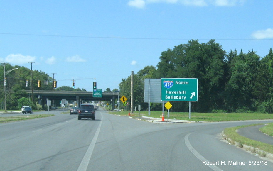 I-495 on-ramp guide sign on MA 114 West in Lawrence