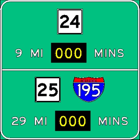 Sketch of planned RTT sign along I-495 in Mansfield, from MassDOT