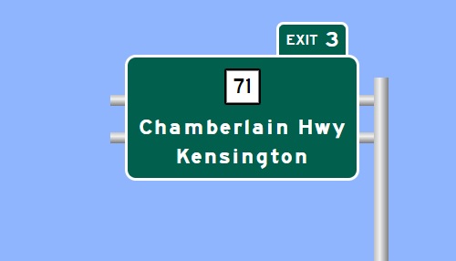 Sign Maker image of CT 71 exit sign on I-691 East in Meriden CT