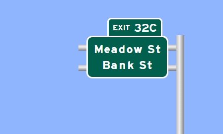 Image of I-84 West Exit 23B sign plan in Waterbury, Sign Maker Software, August 2026