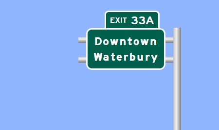 Image of I-84 East Exit 33A sign plan in Waterbury, Sign Maker Software, August 2026
