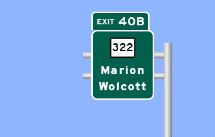 Image of I-84 East Exit 40B sign plan in Southington, Sign Maker Software, August 2026