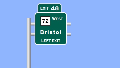 Image of I-84 East Exit 48 sign plan in Bristol, Sign Maker Software, August 
 2026