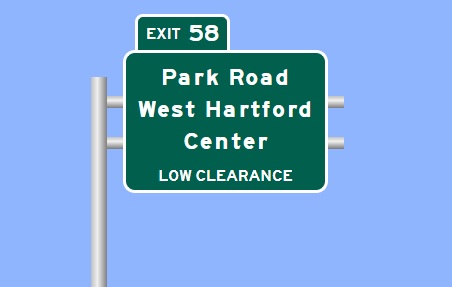 Image of I-84 East Exit 58 sign plan in West Hartford, Sign Maker Software, August 2026