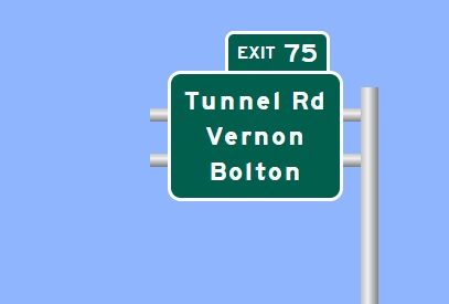 Image of I-84 Exit 75 sign plan in Vernon, Sign Maker Software, September 2026