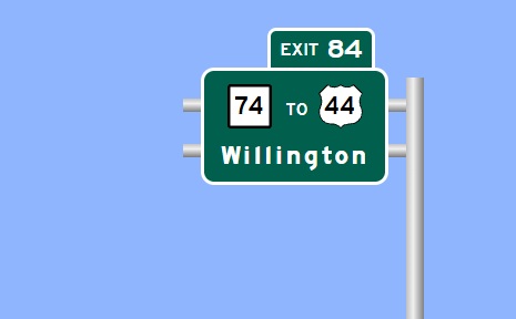 Image of I-84 Exit 84 sign plan in Tolland, Sign Maker Software, September 2026