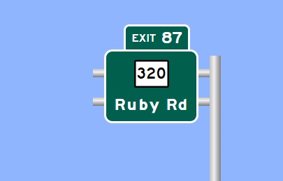 Image of I-84 Exit 87 sign plan in Willington, Sign Maker Software, September 2026