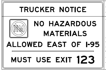 Plan for new auxiliary sign for truck drivers on Mass Pike/I-90 East before I-95 exit, from MassDOT