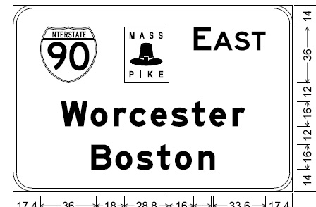 Plan for EB pull-though sign on I-90 Mass Pike