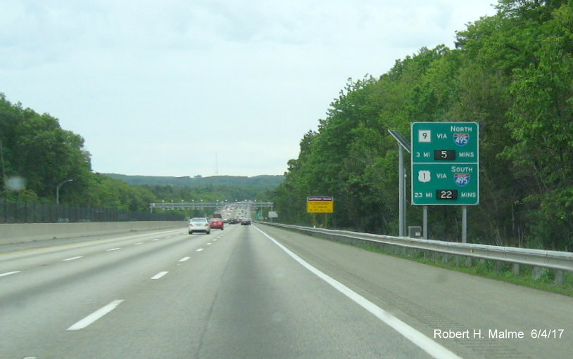 Image taken of second Real Time Traffic sign on I-90/Mass Pike East in Westborough
