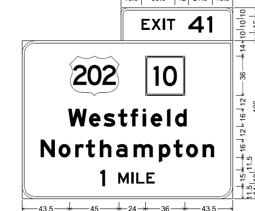 New sign plan for Mass Pike Exit 41, from MassDOT