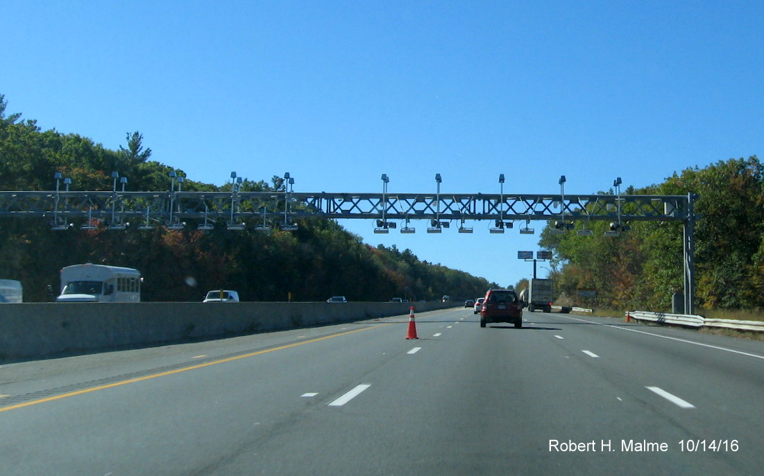 Image of All Electronic Tolling toll gantry over I-90/Mass Pike in Westborough