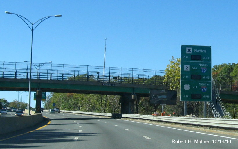 Image of Real Time Traffic Sign awaiting activation on I-90 West in Newton prior to I-95 exit