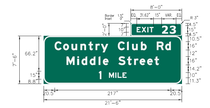Image of I-91 Country Club Road Exit 23 sign plan in New Britain, CTDOT, 
 February 2026