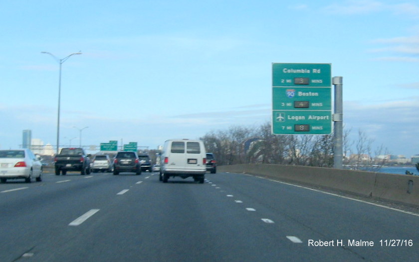 Image of activated Real Time Traffic Sign on I-93 North in Boston