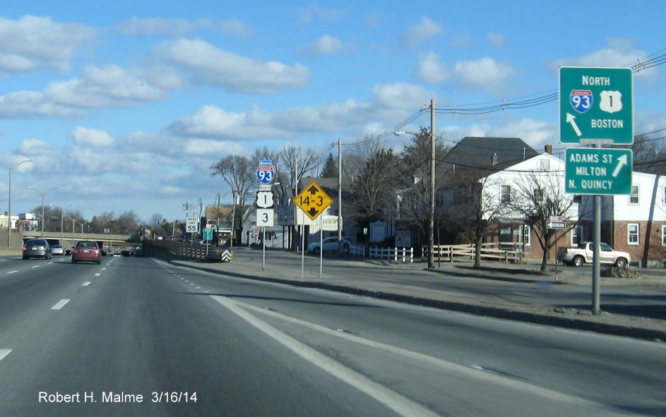 Image of first 3 route shield reassurance marker on SE Expy in Milton