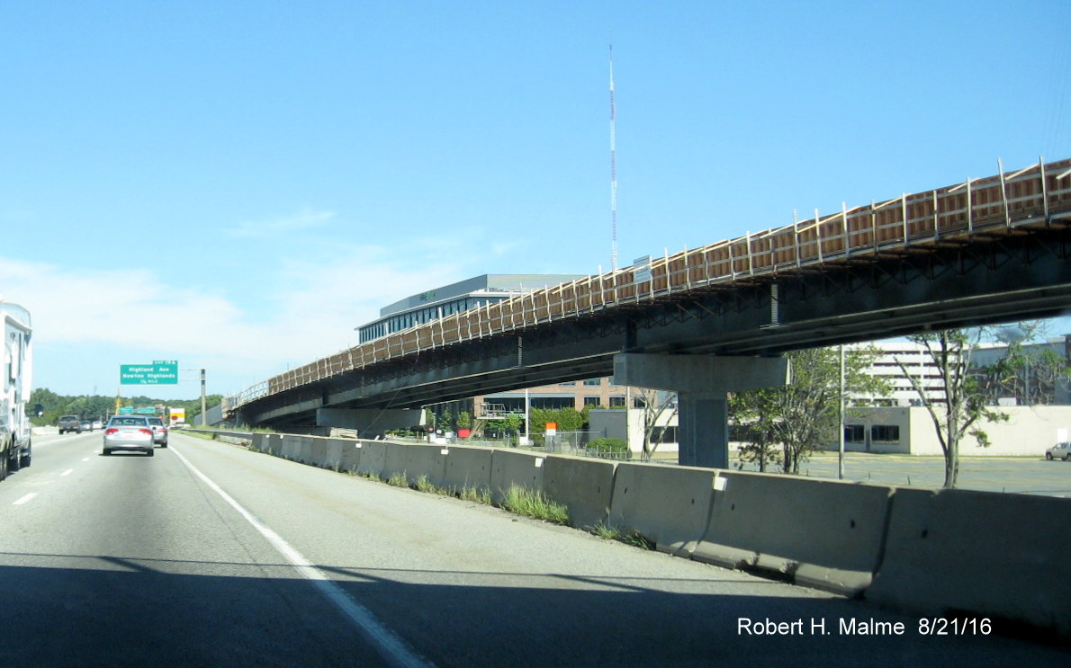 Image of under construction ramp from Kendrick Street to I-95 North in Needham
