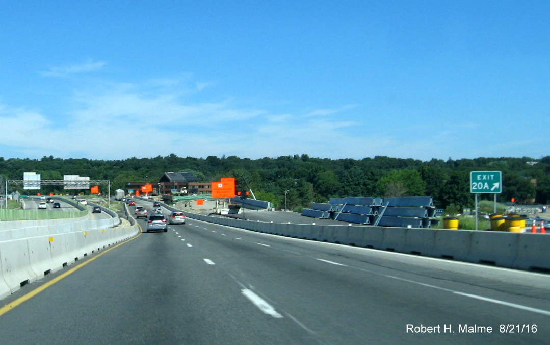 Image of bridge construction near MA 9 exit on I-95 North in Wellesley