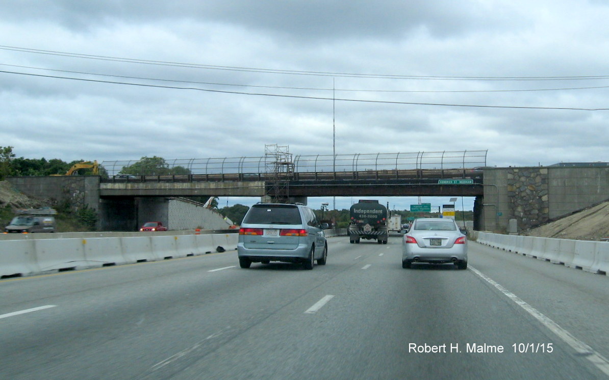 Scene of construction zone on I-95 North in Needham