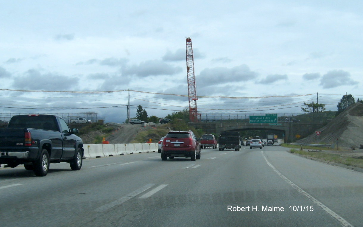 Image of Add-A-Lane project construction along I-95 South in Needham
