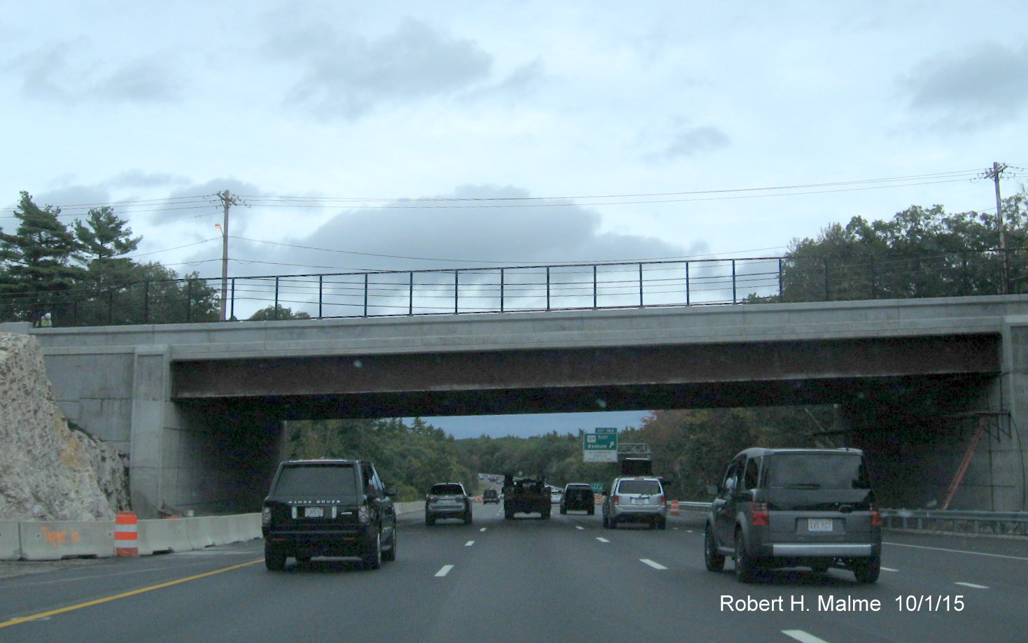 Image of nearly complete MA 109 bridge over I-95 South in Dedham