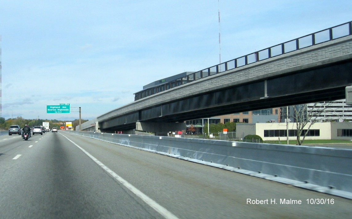 Image of nearly complete Kendrick Street on-ramp to I-95 North in Needham