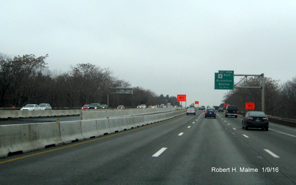 Image showing installation of permanent center median barrier along I-95 North in Needham