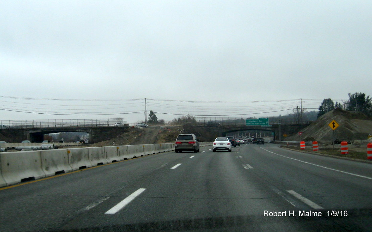 Image of new bridge under construction over I-95 South in Needham